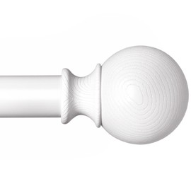 BRIOFOX White Curtain Rods for Windows 72 to 144 Inch(6-12ft) - 1'' Diameter Heavy Duty Curtain Rods with Imitation Wood Grain Pattern Finials,Adjustable Decorative Curtain Rods Set,28-144''