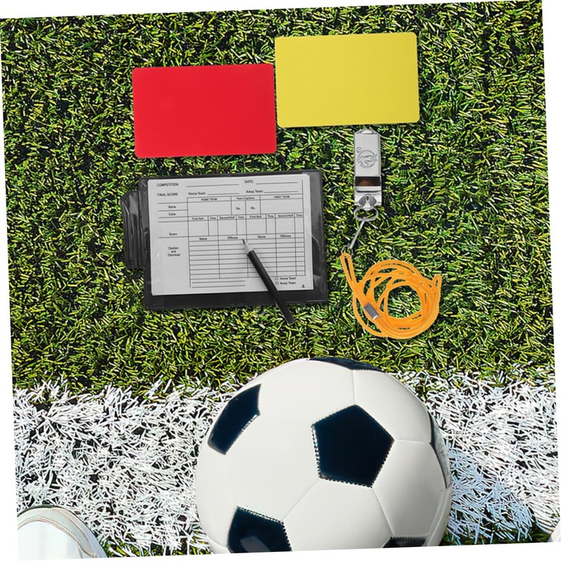 BESPORTBLE Portable Soccer Referee Kit with Red and Yellow Cards