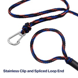 Obcursco Premium PWC Dock Lines, Heavy Duty Braided Line, Marine Rope, Ideal for Jet ski,watercraft Boat, Kayaking, Marine Sets of Two Ropes, 1/2 Inch Diameter x 7ft & 14ft Lengths. (Black/Red/Blue)