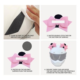 Large Bow and Cat Ear Ski Christmas Helmet Decoration Cartoon Helmet Accessories Helmet Embellishments for Ski Bike Motorcycle Snowboard Helmet (Helmet not Included)