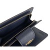 Leather Bifold Wallet Coach Medium Corner Zip Wallet Navy Blue