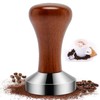 51mm Solid Aluminum Coffee Tamper, Wooden Handle Espresso Press Tamper