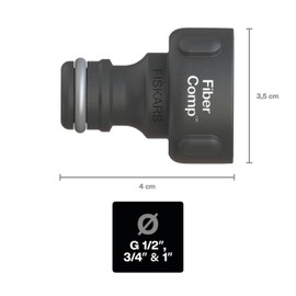 Fiskars Fiskars Hahnverbinder, Für Wasserhähne, Ø 26,5 mm (G 3/4"), FiberComp, Universalgröße, 10 g, Schwarz/Orange, 1027054