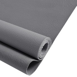 Marine Vinyl Faux Leather Upholstery Fabric 0.9 mm Thickness: Waterproof, Scratch-Resistant, Perfect for Upholstering Cars, Outdoor Yachts, and Home Furniture (Grey,Pre-Cut 1 Yard)