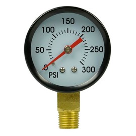 Rolair 300 PSI Air Compressor Gauge GA250300GC Side Mount Replacement Piece 1/4"