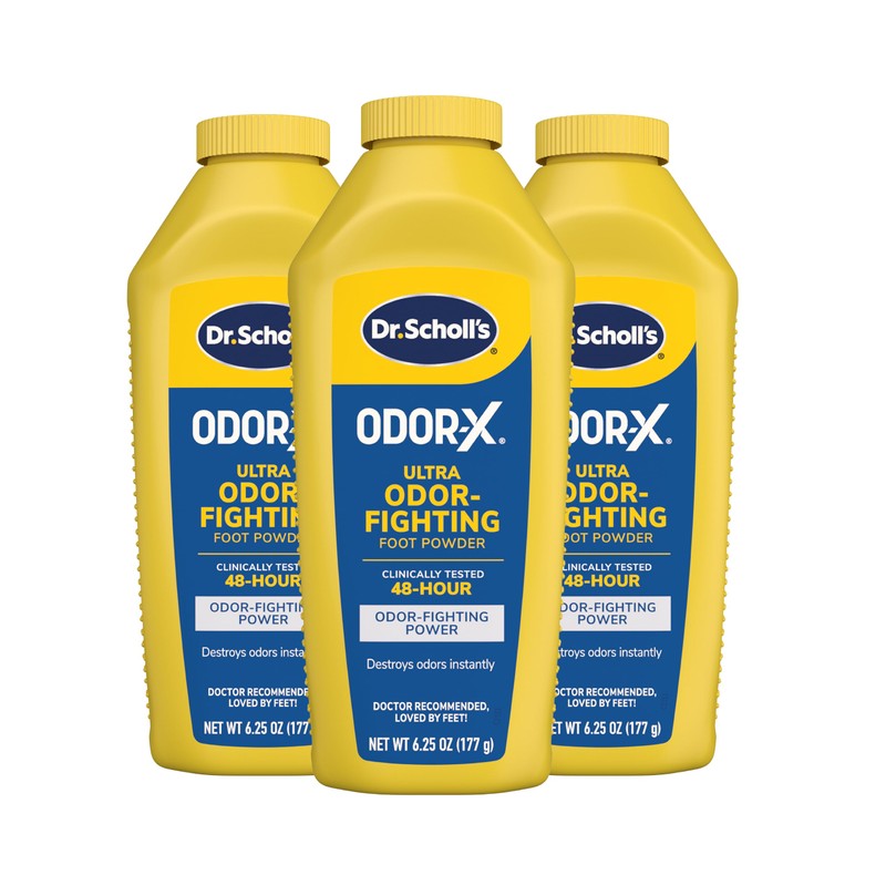 Dr. Scholl's OdorX All Day Deod Powder. 6.25 Ounces, (Pack