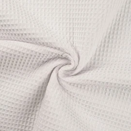 100% Cotton Waffle Honeycomb Pique Fabric Material Optical White, 1Mtr 140cm x 100cm