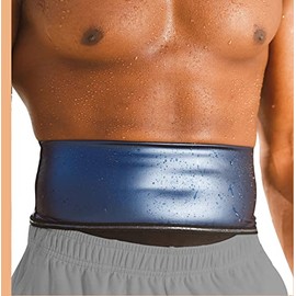 Waist trainer Slimmer Wrap for Men Sauna Belt Workout Slim Body Sweat Wrap for Stomach and Back Lumbar Support Blue L/XL