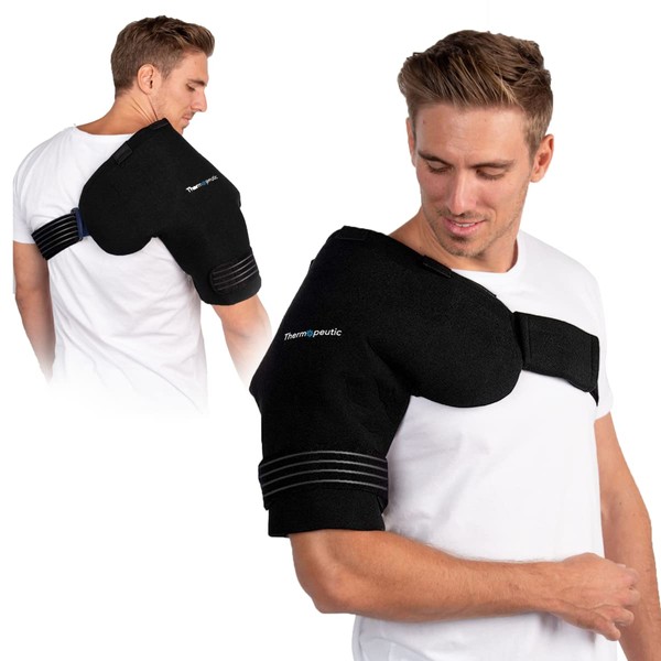 Thermopeutic Compression Shoulder Ice Pack Gel Wrap for Shoulder Pain Relief (Medium to Large Frame Fit) - AC Joint Pain, Rheumatoid Arthritis, Bursitis, Osteoarthritis,Tendinitis, Rotator Cuff Relief