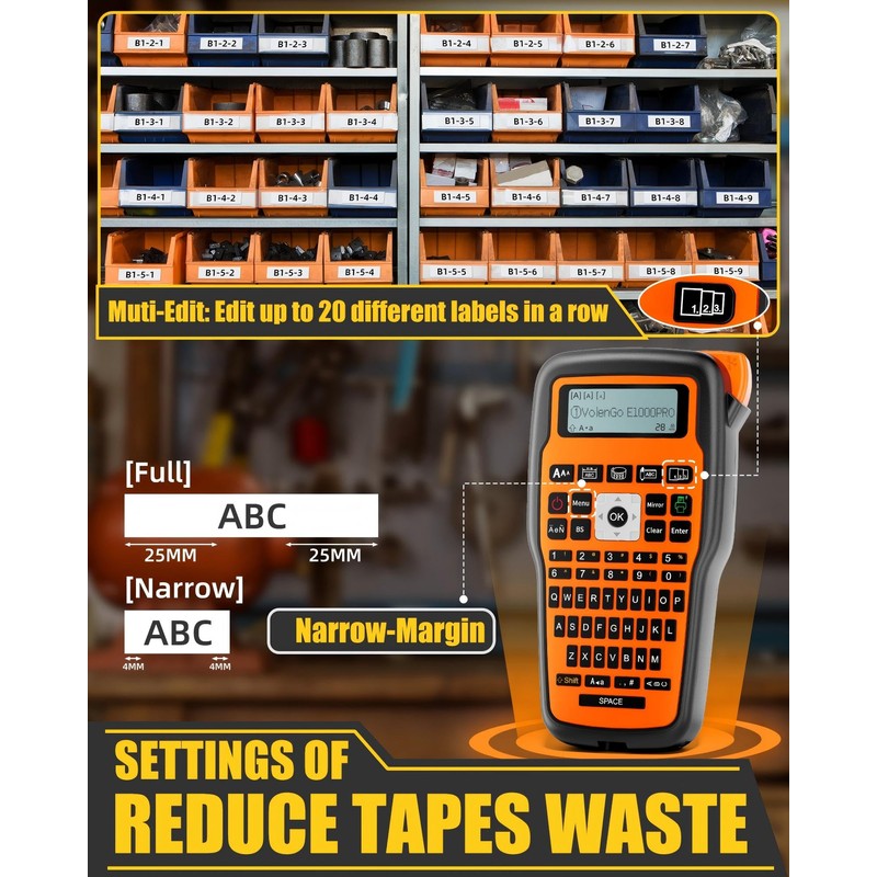 VolenGo Label Maker Machine with-Tape, Heat Shrink Label Maker Waterproof-Labels,