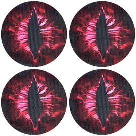 CRASPIRE 4Pcs Beast Eyes Headlight Decals Pair 3D Funny Round Stereo Red Eyes 7.87in/20cm Circular Car Body Window Bumper Decoration Stickers for Truck SUV Car Body