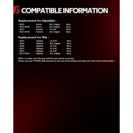 Torchbeam Rear Disc Ceramic Brake Pads Kit Fits2011-2014 Hyundai Sonata, 2011-2014 Kia Optima, 2015-2016 Kia Optima 2.4L, 2012-2017 Hyundai Azera,4pcs Automotive Replacement Brake Pads,D1445