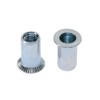 M6 Blind Rivet Nuts, Countersunk Head, Grooved Round Body, Open-Ended