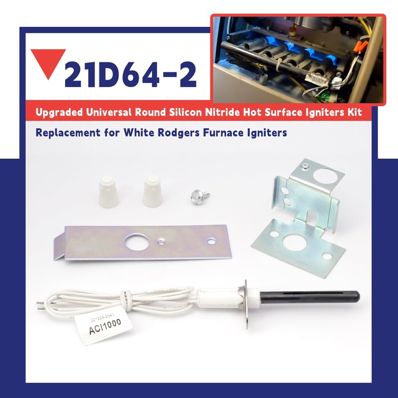 21D64-2 Universal Furnace Hot Surface Round Silicon Nitride Ignitors Replacement