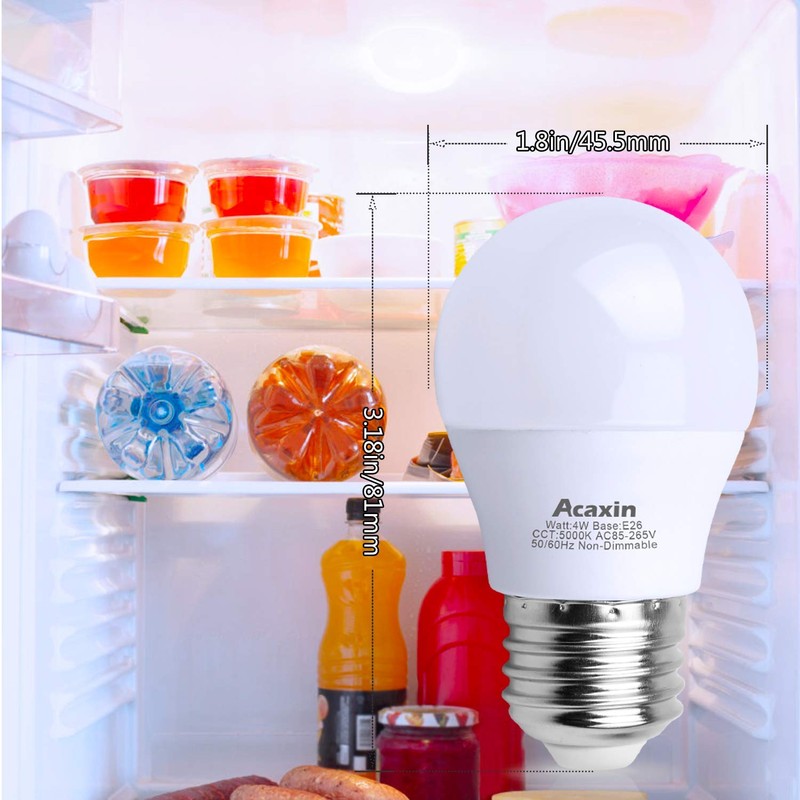 Acaxin LED Refrigerator Light Bulb 4W 40Watt Equivalent, Waterproof Fridge