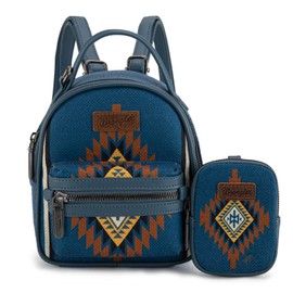 Wrangler Mini Backpack Aztec Back Pack Purse for Women Jean Daypack Backpacks WG174-8601JN