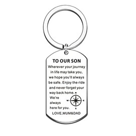 WTOPP Son Gifts Son Keyring From Dad Mum Christmas Birthday Graduation Gifts For Son