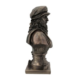 Italian Renaissance Artist Leonardo Da Vinci Figurine 9 1/8 Inch Bronze Resin Stone Bust Statue