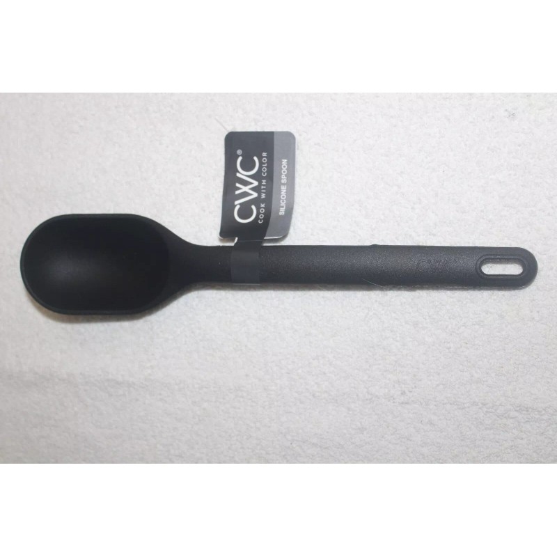 CWC 2 pc Black Silicone Spoon & Slotted Turner Set