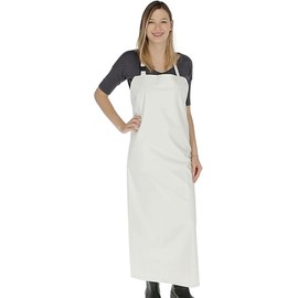 Agrarzone Rubber Apron - Robust Cooking & Butcher Apron - Waterproof Work Apron for Men & Women - Temperature-resistant & Tear-Resistant (White, 125 x 100 cm), White
