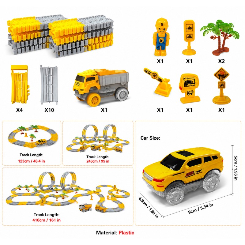 Flexible Electric Track Car Toy Set for Kids – Customizable