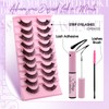 False Eyelashes with Glue Natural 10 Pairs Russian Strip Lash