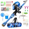 Gamashino Kids Fishing Pole - Portable Telescopic Fishing Rod Reel