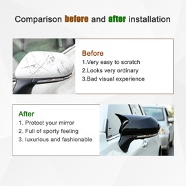 AUCERAMIC Side Rearview Mirror Cover Wing Mirror Protect Decorate Covers Auto Exterior Decoration Accessories Fit for Toyota Camry 2018 2019 2020 2021 2022 2023 2024 2025 (Bright Black)