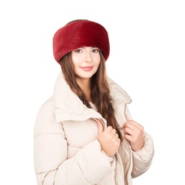 Futrzane Modern Headband - Russian Ear Warmer - Fur Headband Women's Winter - Size M (Beige Modern)