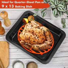 Webake Roasting Rack Oval Silicone 11x8 Inches Cooling Drying Rack Kitchen Cooking Rack for Baking Roasting Pan, Heat-Resistant Silicone Trivet