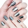 Cat Eye Nails Short Squoval, Shimmery Black, Small Size Press