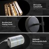 Battery Operated Crystal Wall Sconce Set of 2, Black Rechargeable