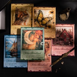 Alideco 180pcs Scrapbook Paper, Vintage Character Floral Animal SailboatScrapbooking Paper for Journaling Supplies, Decorative Craft Paper for Junk Journals (fugushouce)