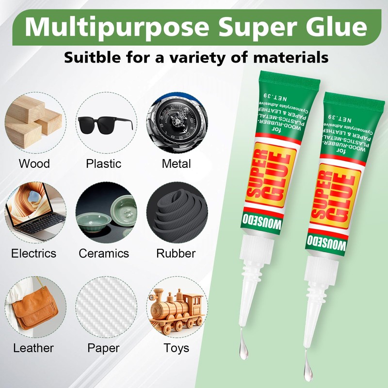 WOUSEDO WOUSEDO 24 X 3g Super Glue Clear, Strong Adhesive,Super