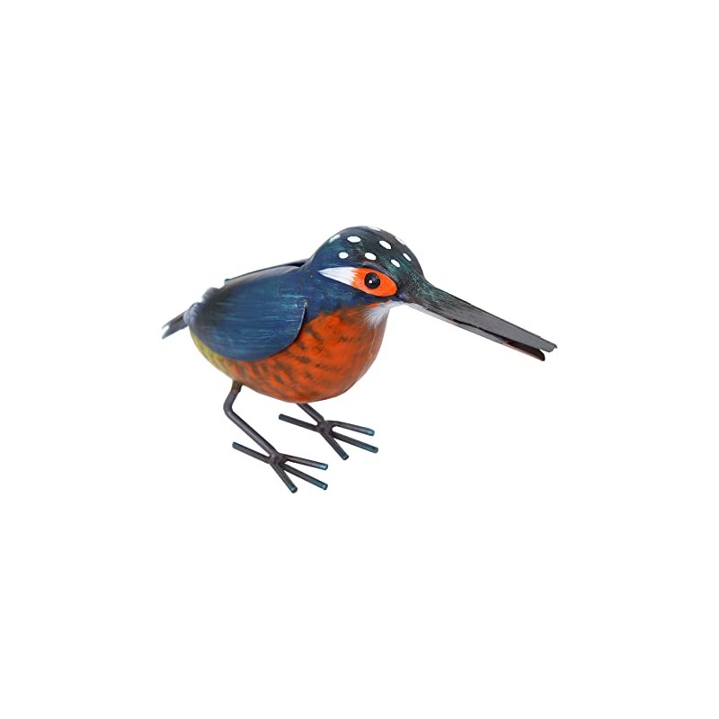 Primus Metal Kingfisher Garden Ornament Sculpture Gift, Hand Painted, 20