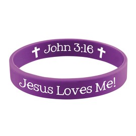 Jesus Loves Me Christian Religious Rubber Bracelet with Card, 2 1/4 Inch