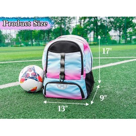 Moonlike Youth Soccer Bag, Soccer Backpack for Football Volleyball Basketball, Backpack with Ball Compartment and Ball Holder (Pink)