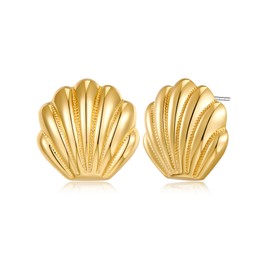 FILMOON Gold Seashell Studs Earrings for Women Dainty Beach Earrings Summer Fashion Jewelry