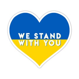 We Stand with Ukraine Vinyl Sticker Auto Car Truck Wall Laptop | Sticker | 5.5" Wide