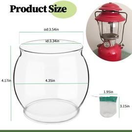 LVACODV 10-Pack Lantern Mantles & Glass Globe Replacement, Compatible with Coleman Lantern Parts & Ozark Trail Lanterns, Fits R690B051 & Other Fuel Lantern Models 200A/B,242/A/B/C