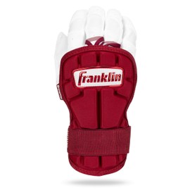 Franklin Sports Baseball Hand + Wrist Guard - PRT LG Series Adult Hand + Wrist Protector for Batting - Protective Hand, Wrist Shield - Right + Left Hand Hitters - Burgundy - One Size - Adult
