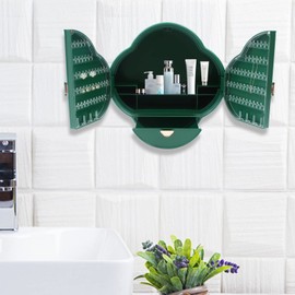 YIYIBYUS Cosmetics Jewelry Organizer Wall Mounting,Wall Mounting Cosmetic Storage Cosmetics Storage Rack For Bedroom Green