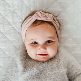 Cinaci 12 Pack Solid Super Stretchy Nylon Wide Celtic Knotted Headbands Headwrap Hair Accessories for Baby Girls Infants Toddlers Kids Teens