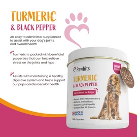 365 Turmeric for Dogs with Active Bioperine Black Pepper | Natural Premium Turmeric Curcumin Capsules suitable for Cats, Horses & Pets Powerful Antioxidant Supplement for Hip & Joints