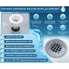 Shower Drain Replacement, Installs from Top Only, Chrome, Fit Standard