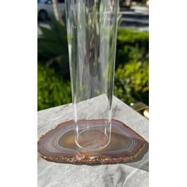 Acrylic Scrunchie Holder - Agate Base (Natural)