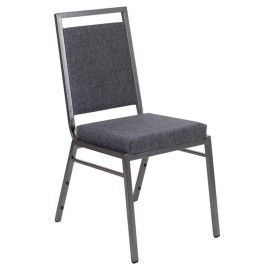 Flash Furniture Hercules Upholstered Banquet Event Chair in Dark Gray and Silver