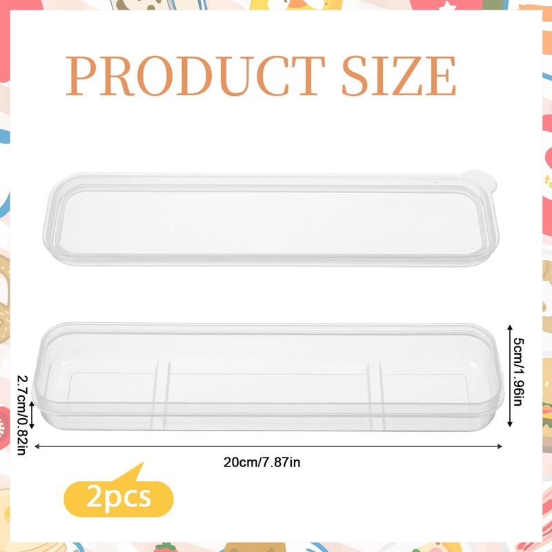 Utensil Holder for Lunch Box, 2 Pcs Clear Utensil Case