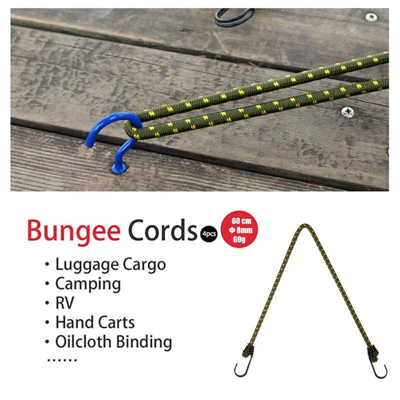 Alqpopg Bungee Cords with Hooks 24 inch Heavy Duty Outdoor