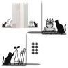 Foppla Cat Bookend 2 Pcs Metal Shelf Stopper,Black Cat and